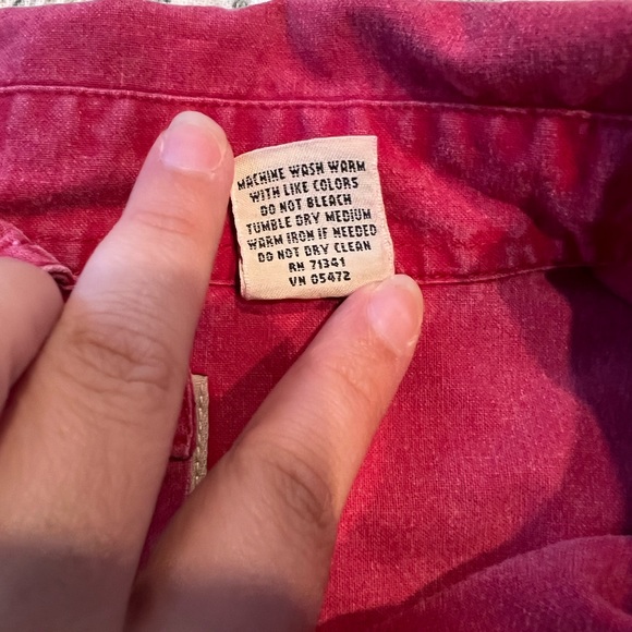 Vintage Men’s LL Bean Classic Button Down Shirt Red Size Large - Picture 9 of 10